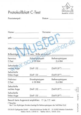 C-Test Nähe Auswerteformulare