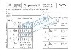 Satz Testblöcke für Binoptometer II StVZO