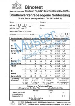Satz Testblöcke für Testscheibe 60714